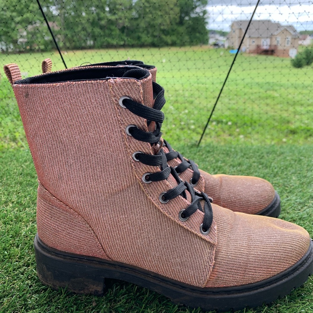 Glitter Combat Boots
